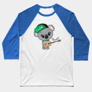 Cute koala with a guitar. Baseball T-Shirt